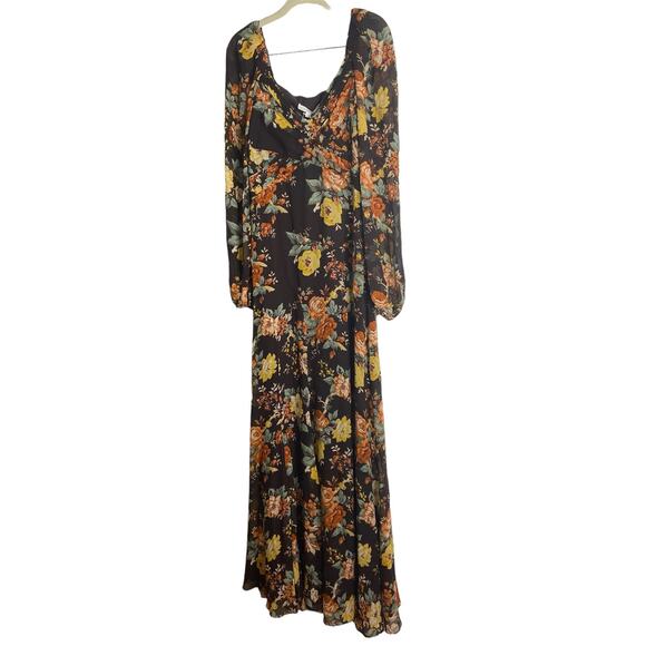 Veronica Beard Silk Floral Print Avani Maxi Dress Oxblood Boho Princess Size 4 - Picture 5 of 12